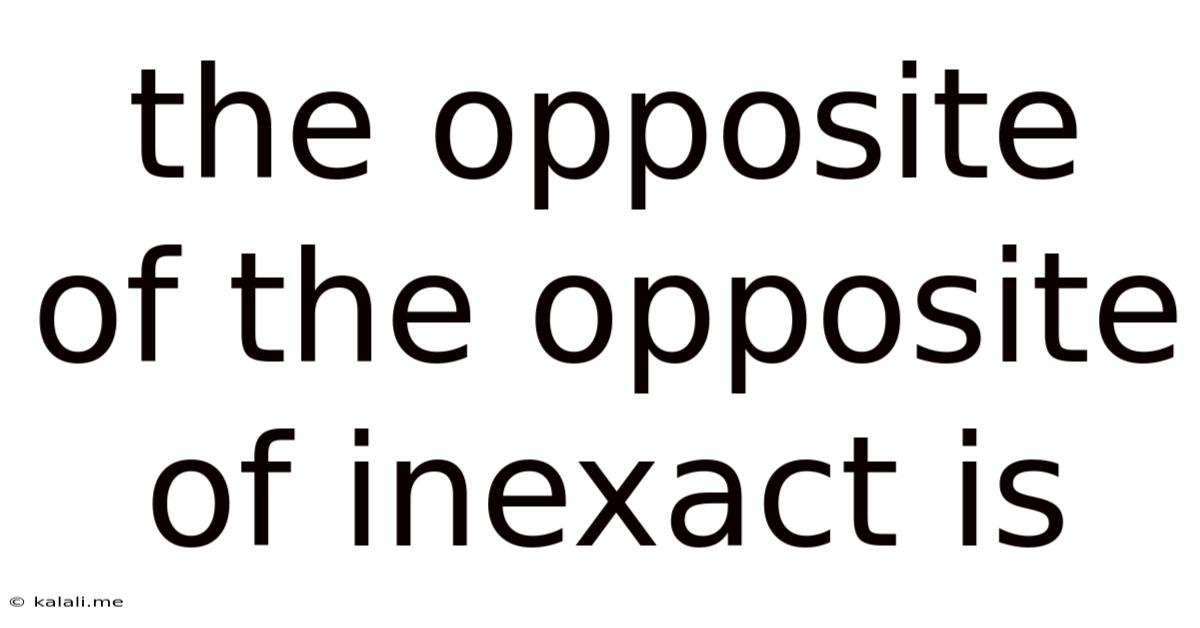 The Opposite Of The Opposite Of Inexact Is