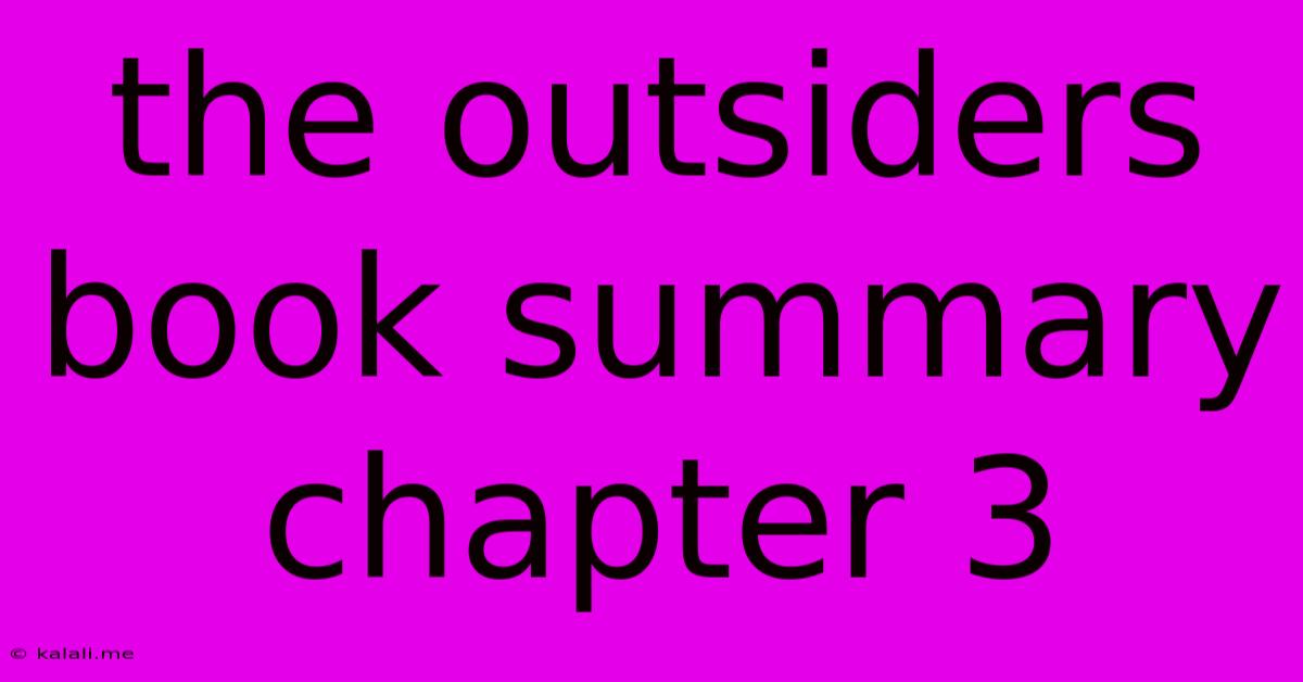 The Outsiders Book Summary Chapter 3