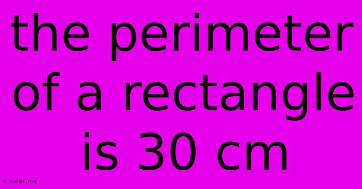 The Perimeter Of A Rectangle Is 30 Cm