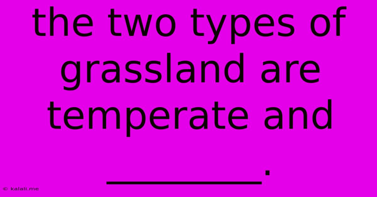 The Two Types Of Grassland Are Temperate And ________.
