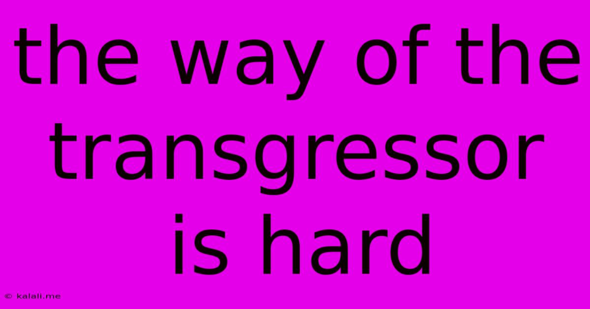 The Way Of The Transgressor Is Hard
