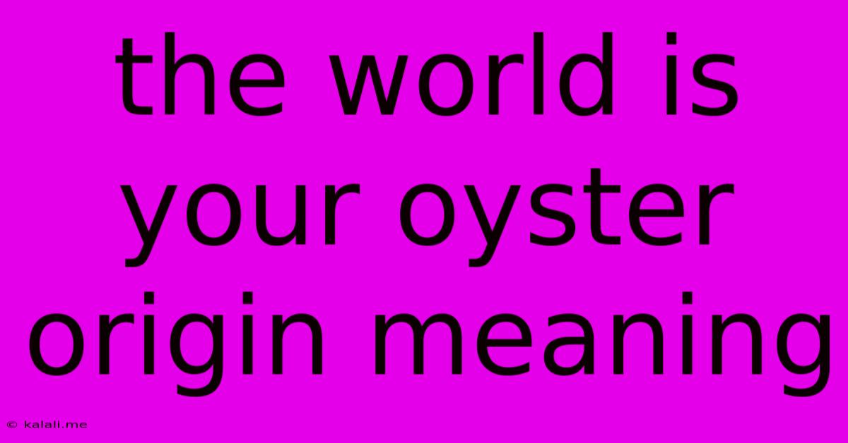 The World Is Your Oyster Origin Meaning