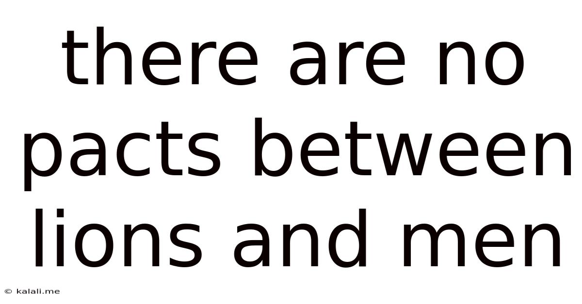 There Are No Pacts Between Lions And Men