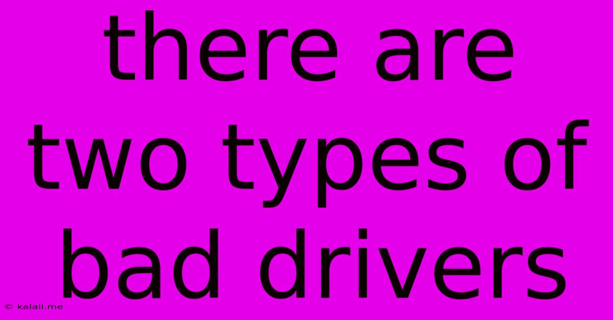 There Are Two Types Of Bad Drivers