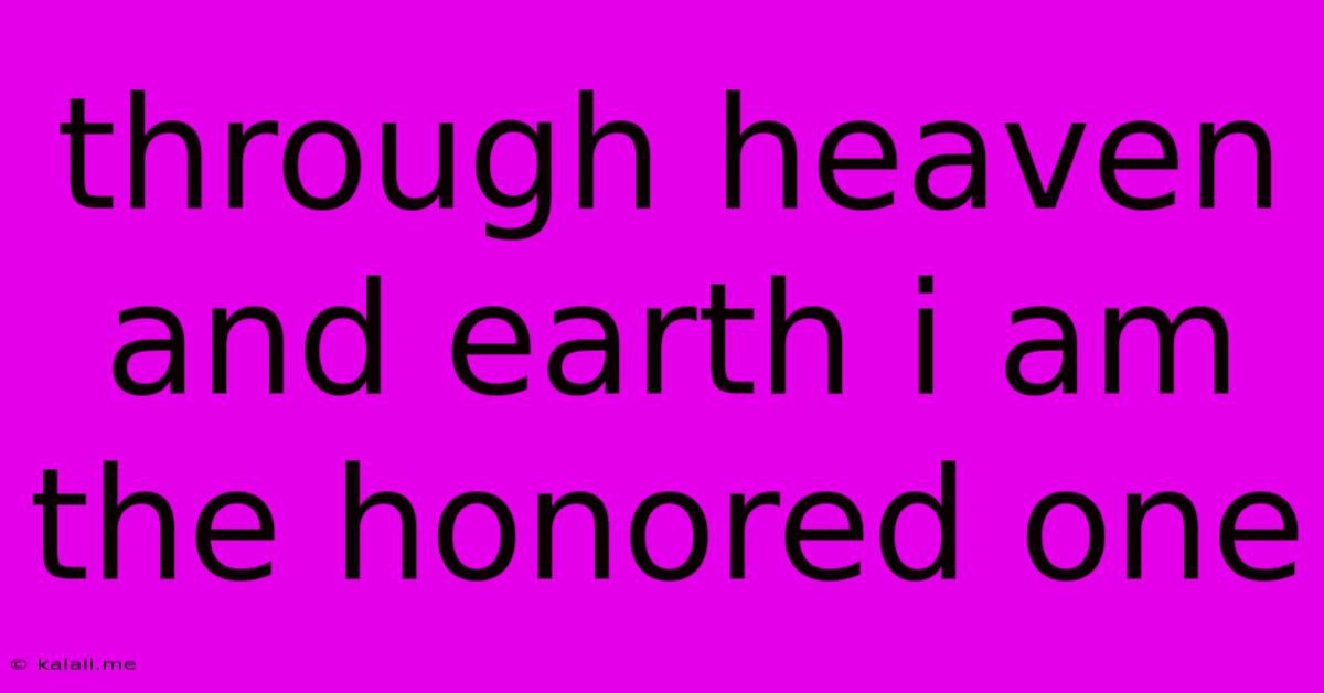 Through Heaven And Earth I Am The Honored One