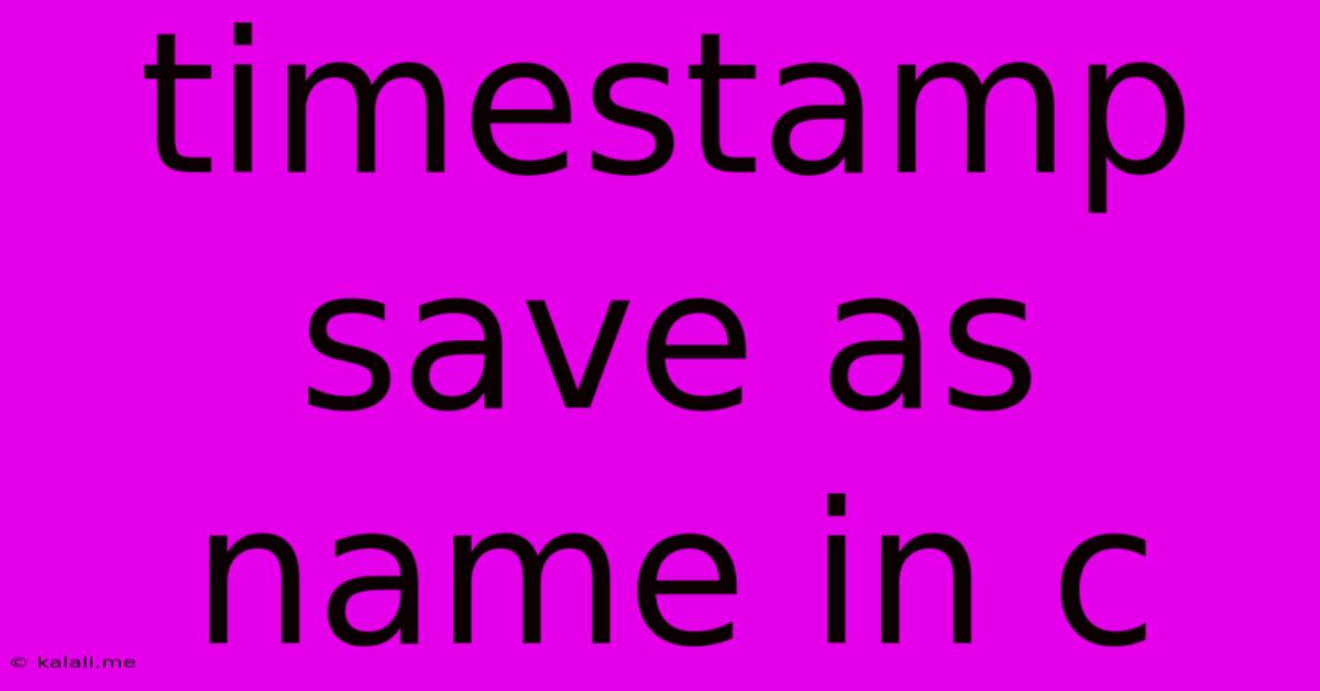 Timestamp Save As Name In C