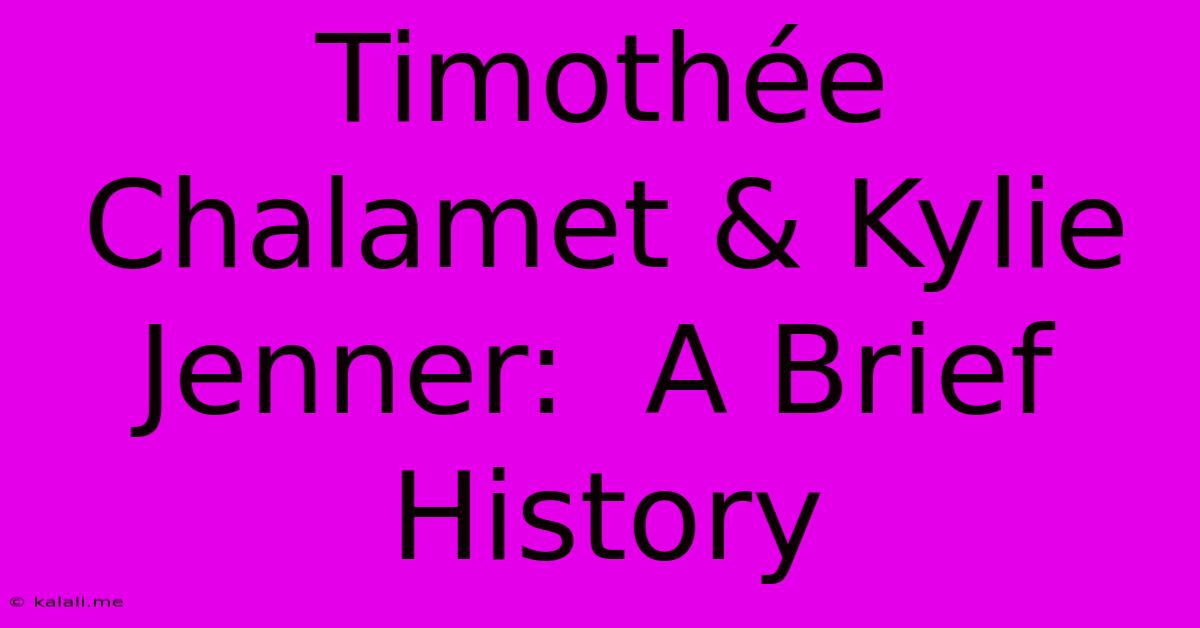 Timothée Chalamet & Kylie Jenner:  A Brief History