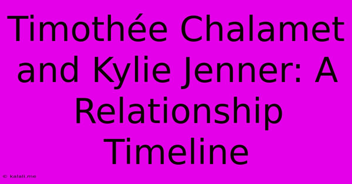 Timothée Chalamet And Kylie Jenner: A Relationship Timeline