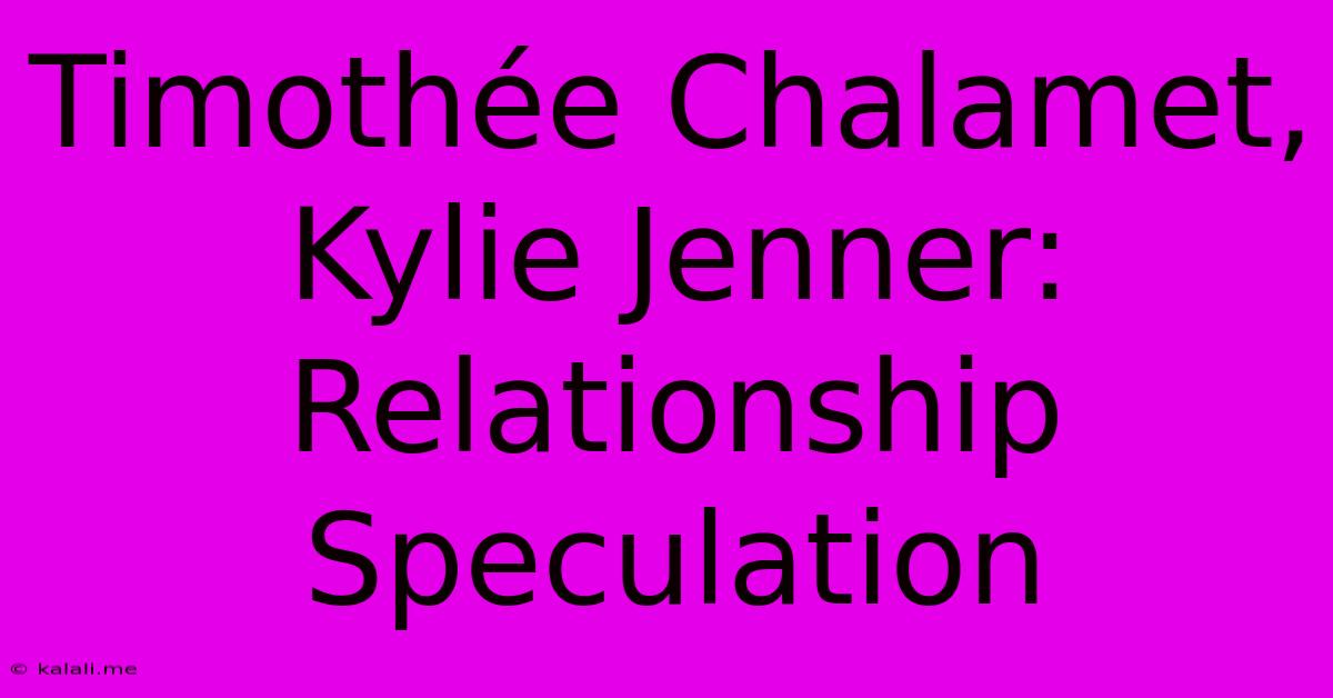 Timothée Chalamet, Kylie Jenner:  Relationship Speculation