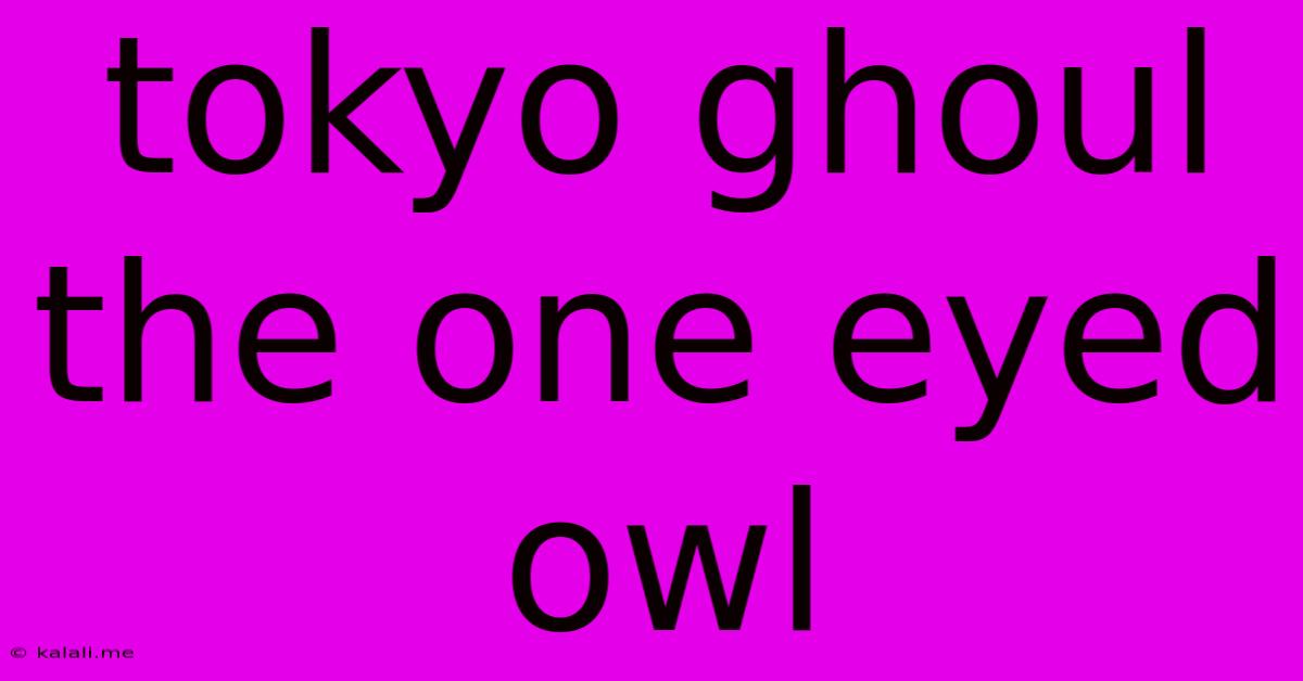 Tokyo Ghoul The One Eyed Owl
