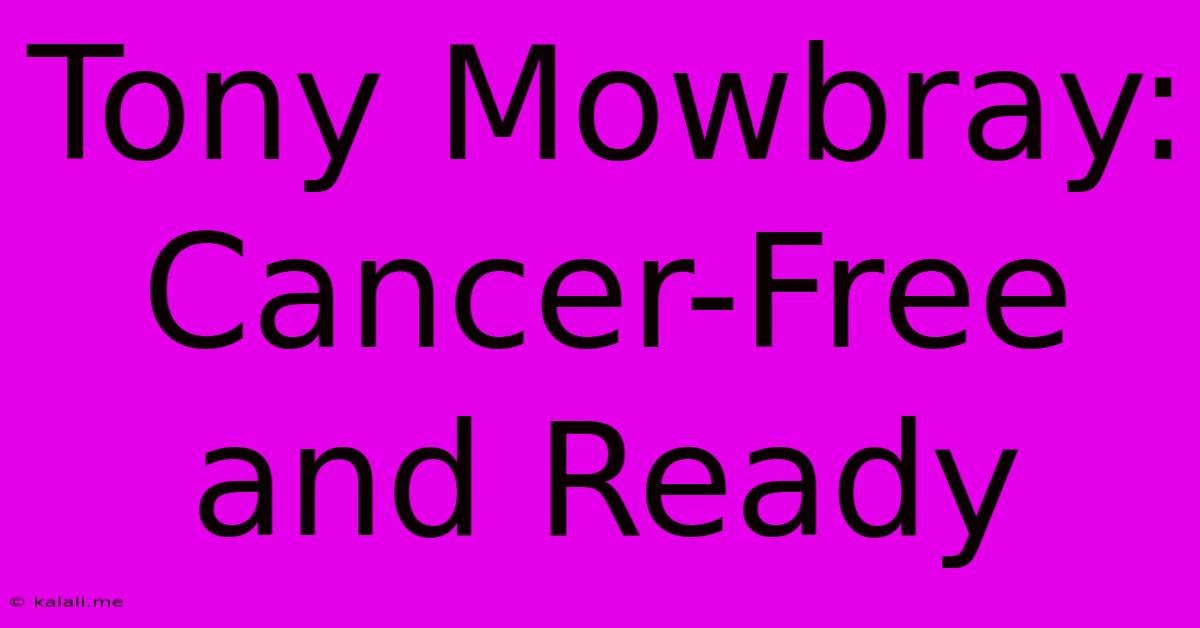 Tony Mowbray: Cancer-Free And Ready