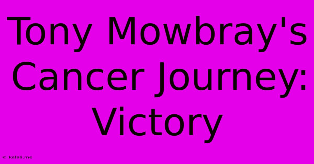 Tony Mowbray's Cancer Journey: Victory