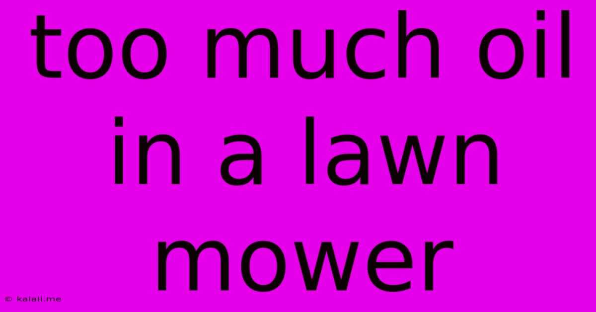 Too Much Oil In A Lawn Mower