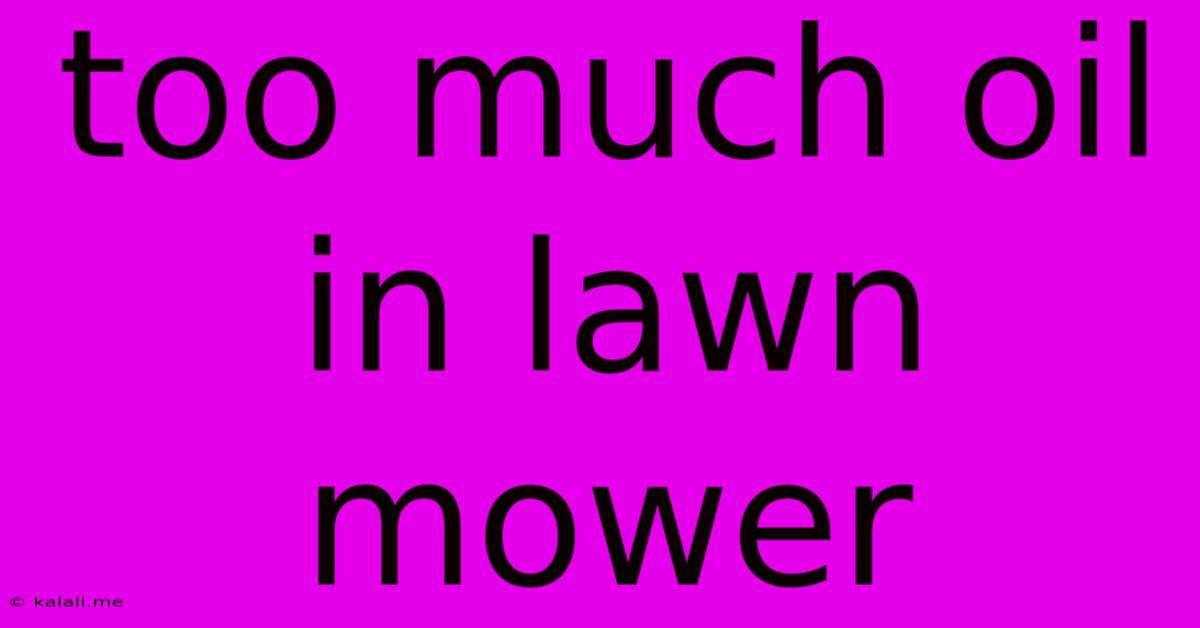 Too Much Oil In Lawn Mower