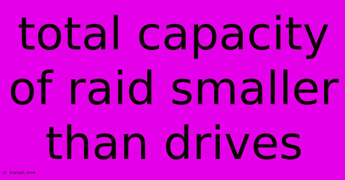 Total Capacity Of Raid Smaller Than Drives