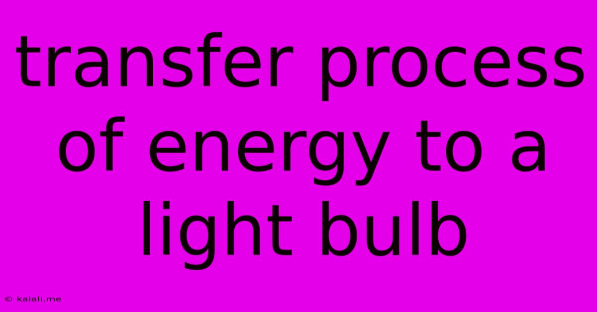 Transfer Process Of Energy To A Light Bulb