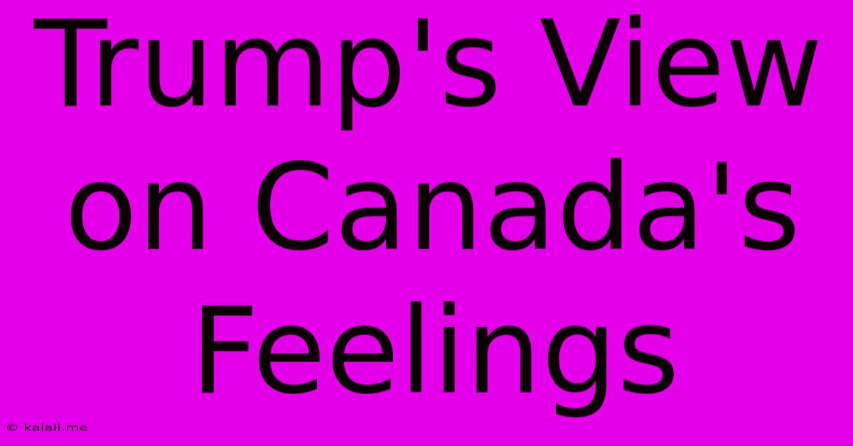 Trump's View On Canada's Feelings