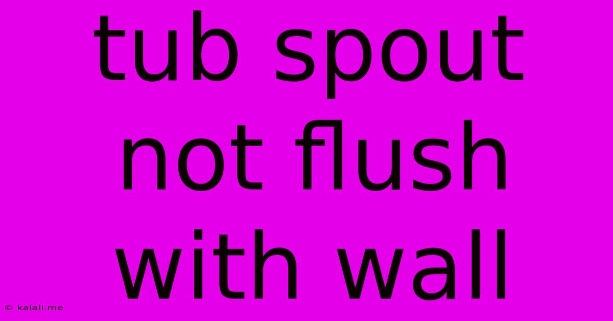 Tub Spout Not Flush With Wall