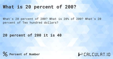 Twenty Is What Percent Of 200