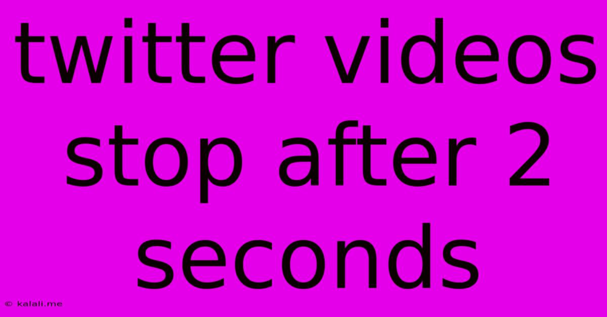 Twitter Videos Stop After 2 Seconds