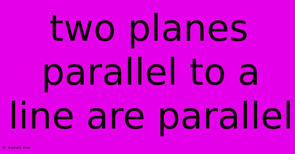 Two Planes Parallel To A Line Are Parallel