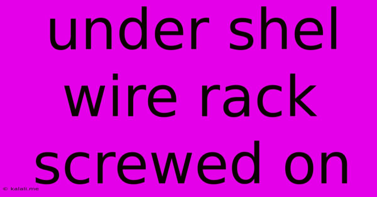 Under Shel Wire Rack Screwed On