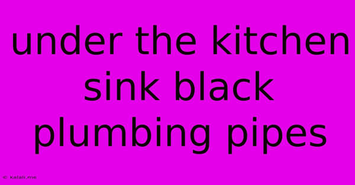 Under The Kitchen Sink Black Plumbing Pipes