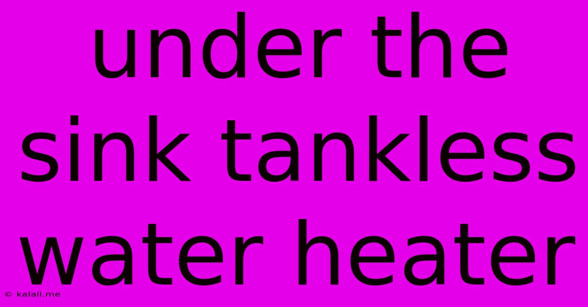 Under The Sink Tankless Water Heater