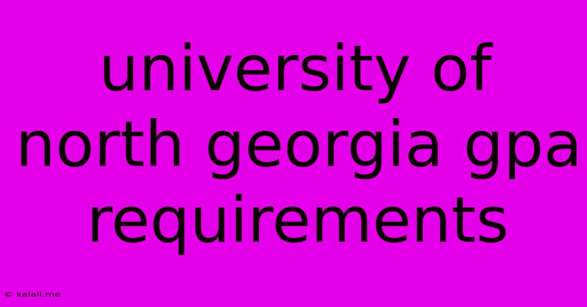 University Of North Georgia Gpa Requirements