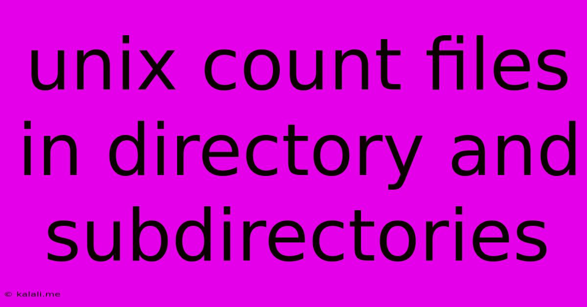 Unix Count Files In Directory And Subdirectories
