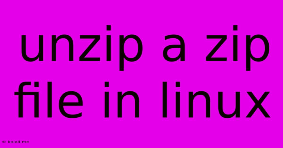 Unzip A Zip File In Linux