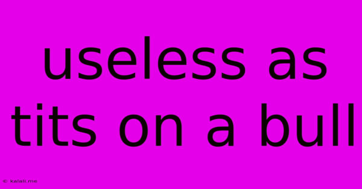 Useless As Tits On A Bull