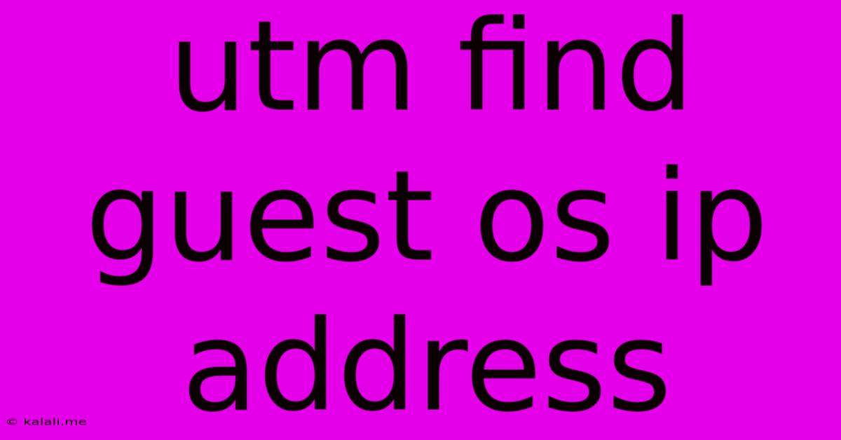 Utm Find Guest Os Ip Address