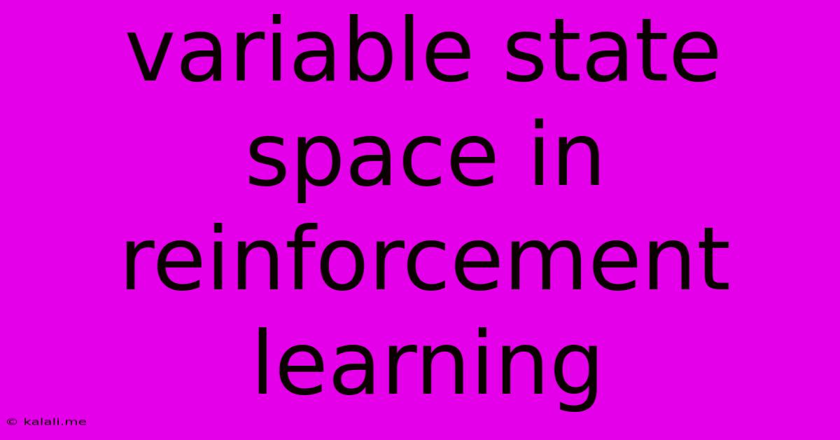 Variable State Space In Reinforcement Learning