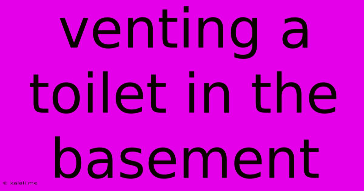 Venting A Toilet In The Basement