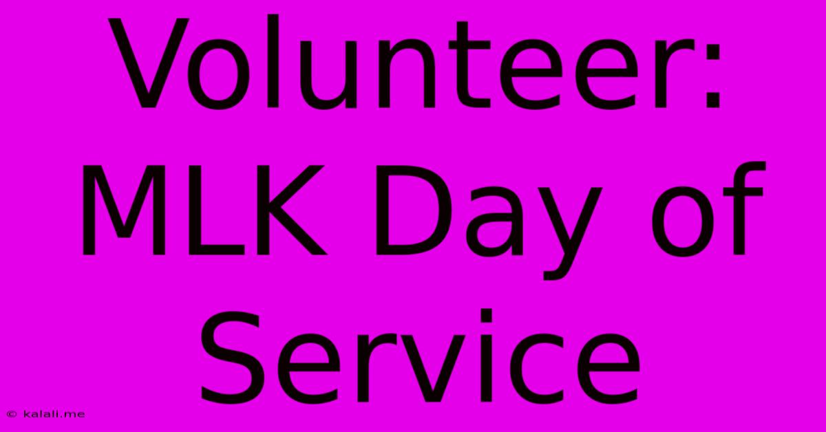 Volunteer: MLK Day Of Service