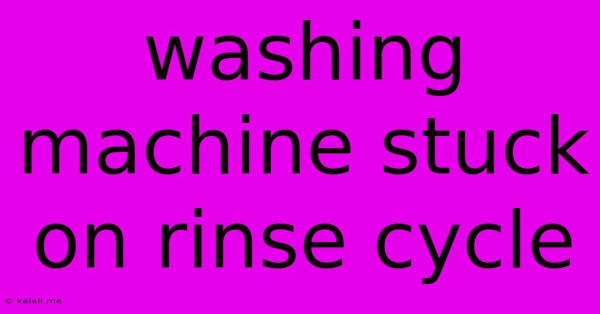 Washing Machine Stuck On Rinse Cycle
