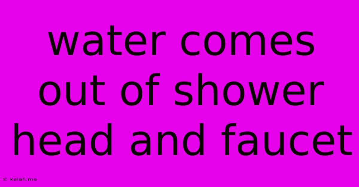 Water Comes Out Of Shower Head And Faucet