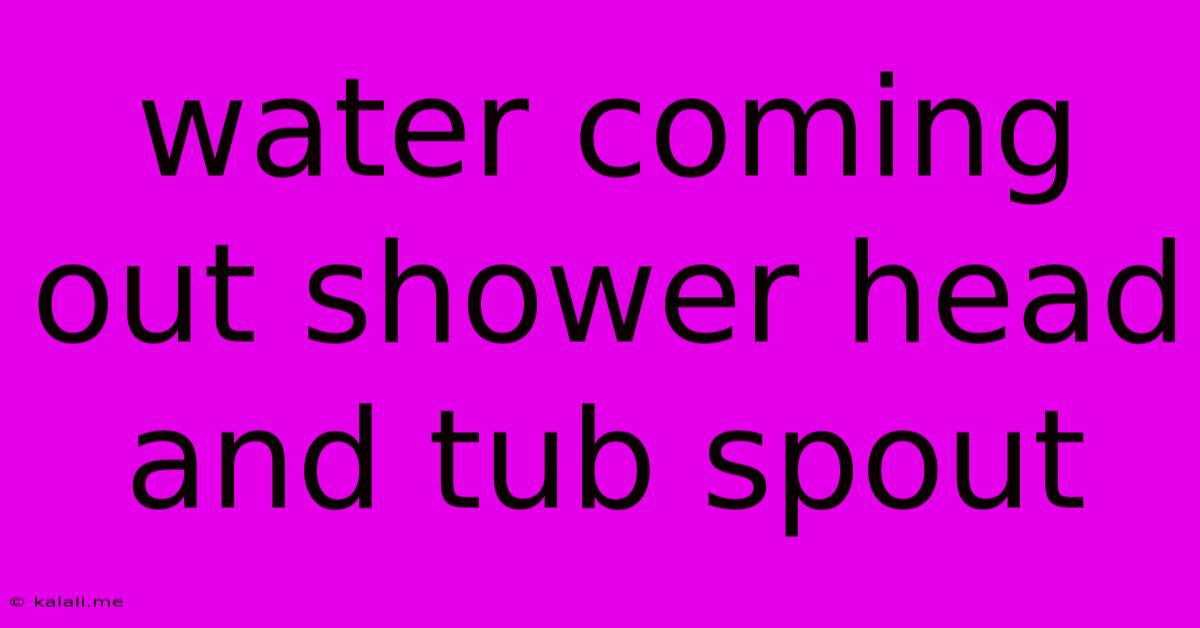 Water Coming Out Shower Head And Tub Spout