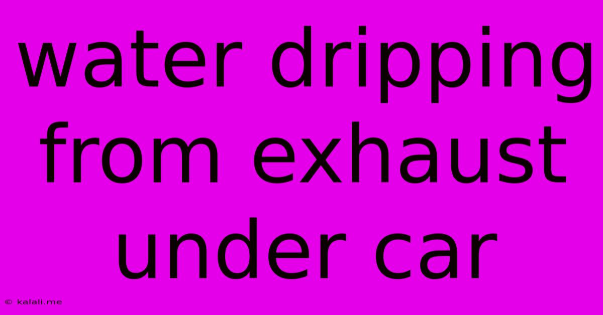 Water Dripping From Exhaust Under Car