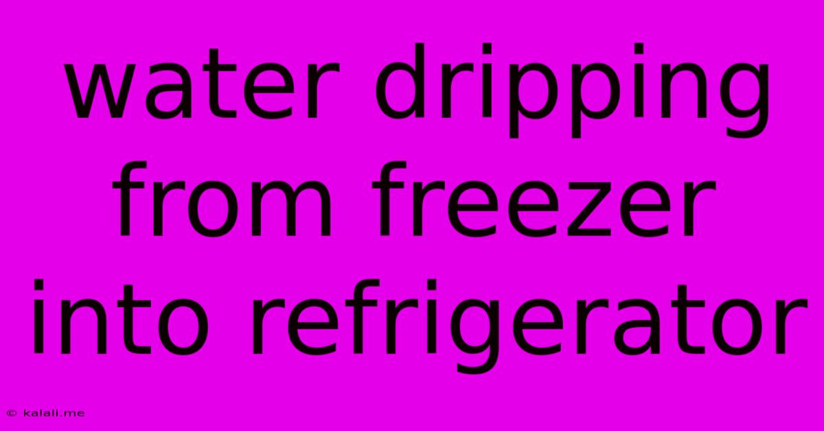 Water Dripping From Freezer Into Refrigerator