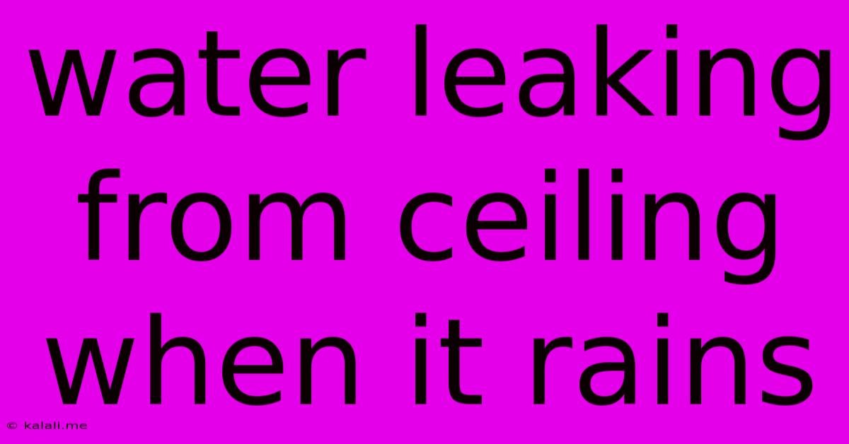Water Leaking From Ceiling When It Rains