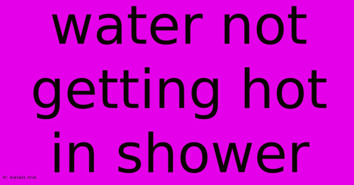 Water Not Getting Hot In Shower