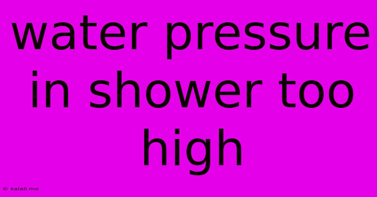 Water Pressure In Shower Too High