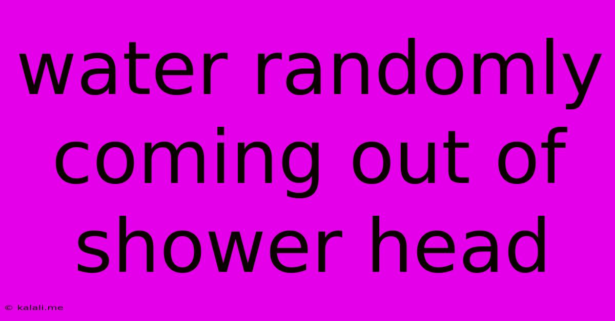 Water Randomly Coming Out Of Shower Head