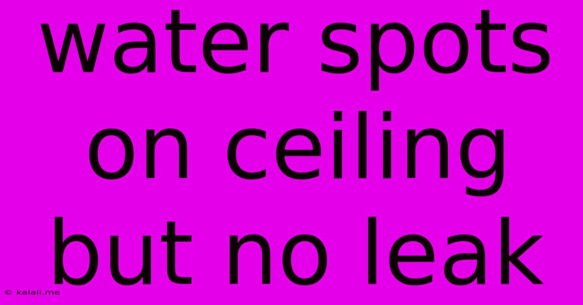 Water Spots On Ceiling But No Leak