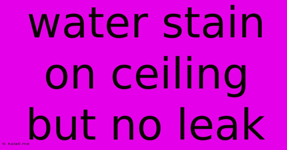 Water Stain On Ceiling But No Leak