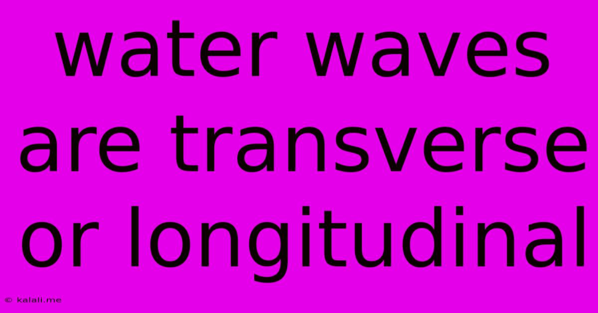 Water Waves Are Transverse Or Longitudinal
