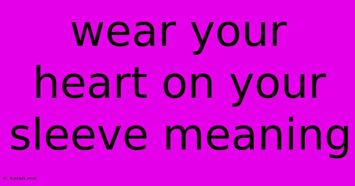 Wear Your Heart On Your Sleeve Meaning