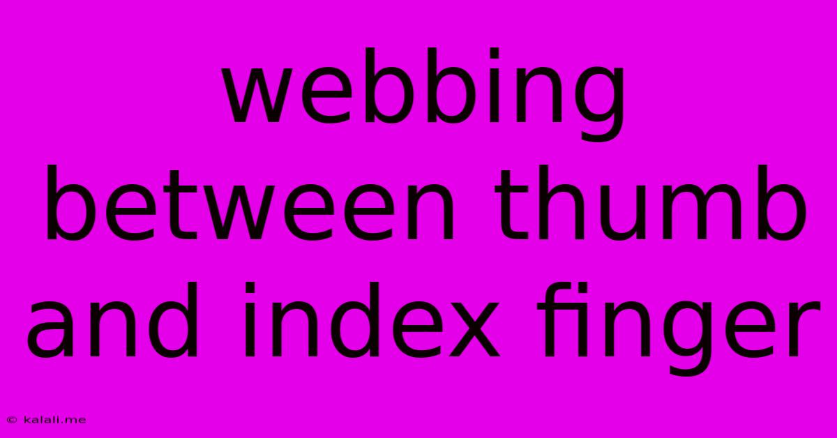 Webbing Between Thumb And Index Finger